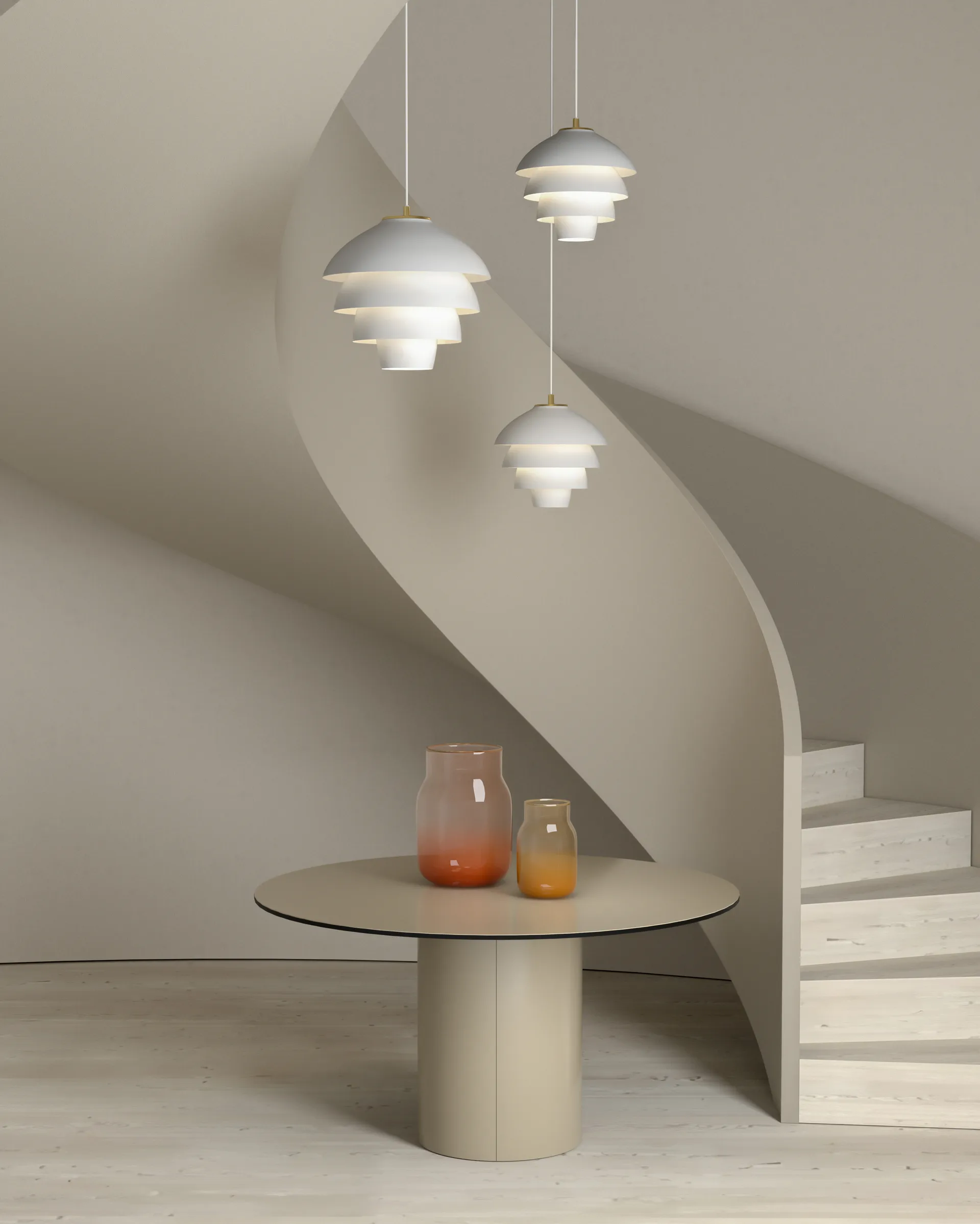 Valencia pendant Ø31.8, Matt white - brass Belid