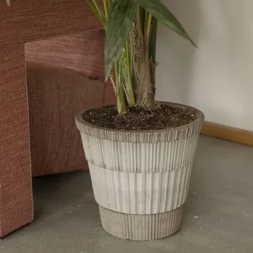 Atlas raw pot with saucer - Grey, Ø25 cm - Bergs Potter