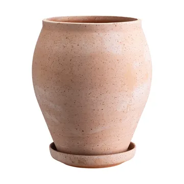 Delphi pot with saucer, 2 pieces - Pink, Ø22 cm, tall - Bergs Potter