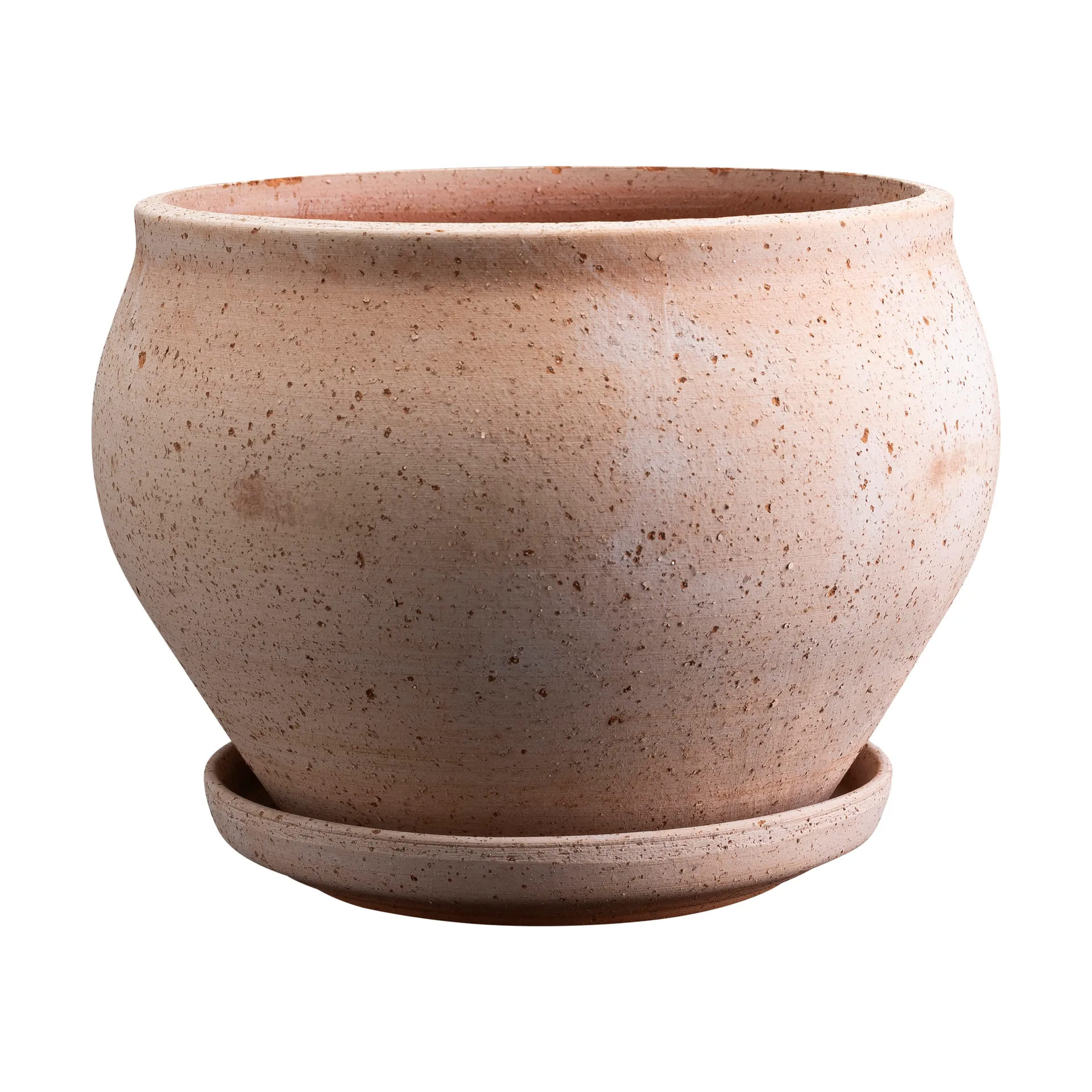 Delphi pot with saucer, 2 pieces, Pink, Ø24 cm, low Bergs Potter