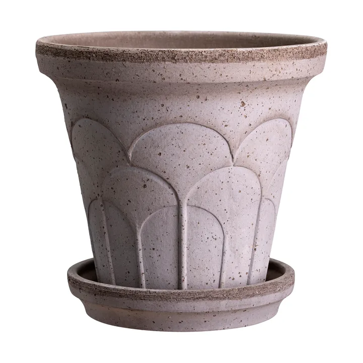 Fleur pot with saucer, 2 pieces - Grey, Ø21 cm - Bergs Potter