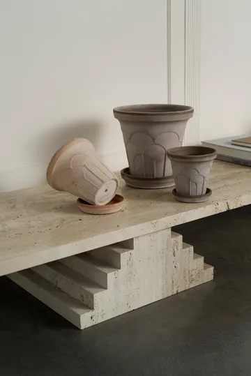 Fleur pot with saucer, 2 pieces - Grey, Ø21 cm - Bergs Potter