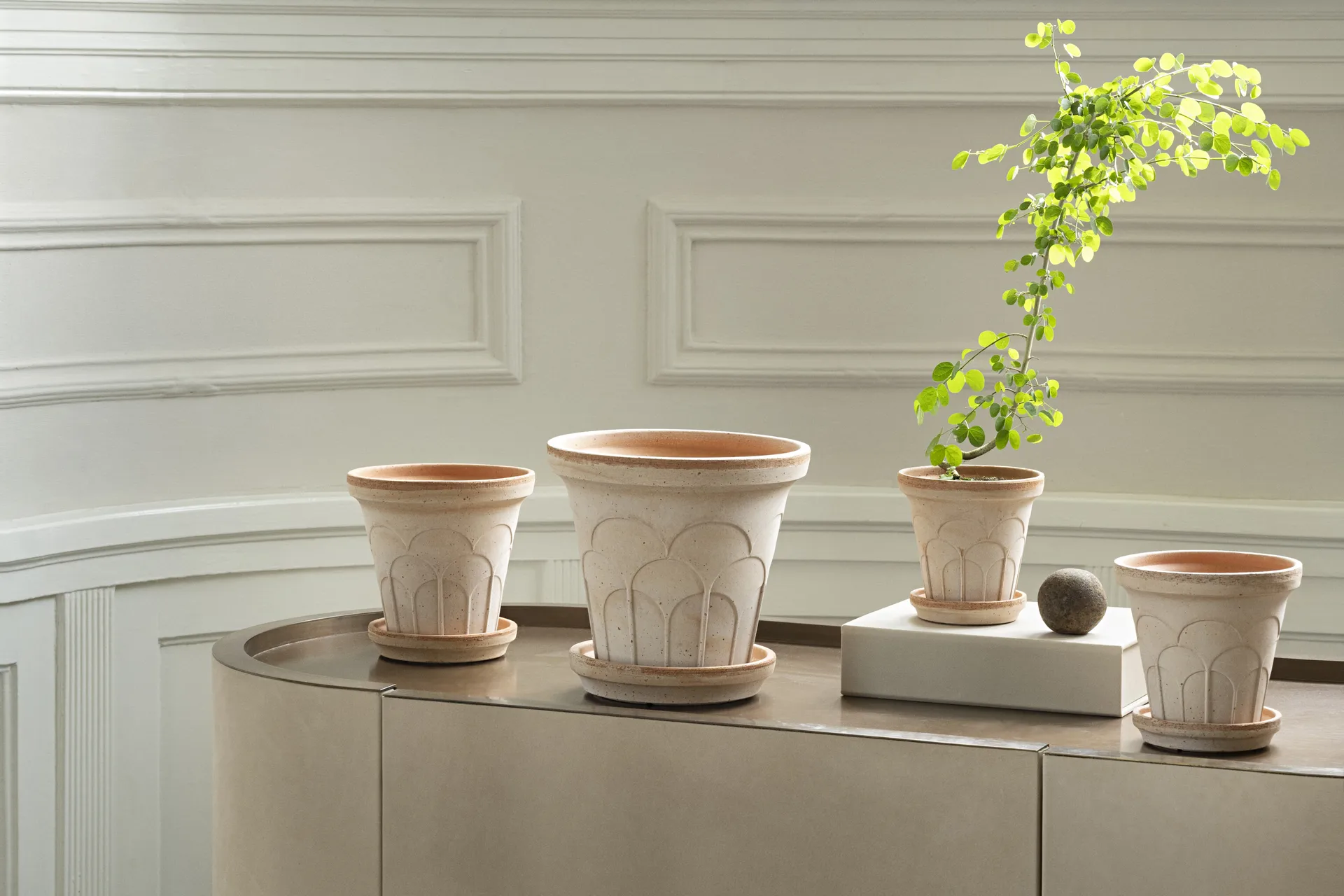 Fleur pot with saucer, 2 pieces, Pink, Ø12 cm Bergs Potter