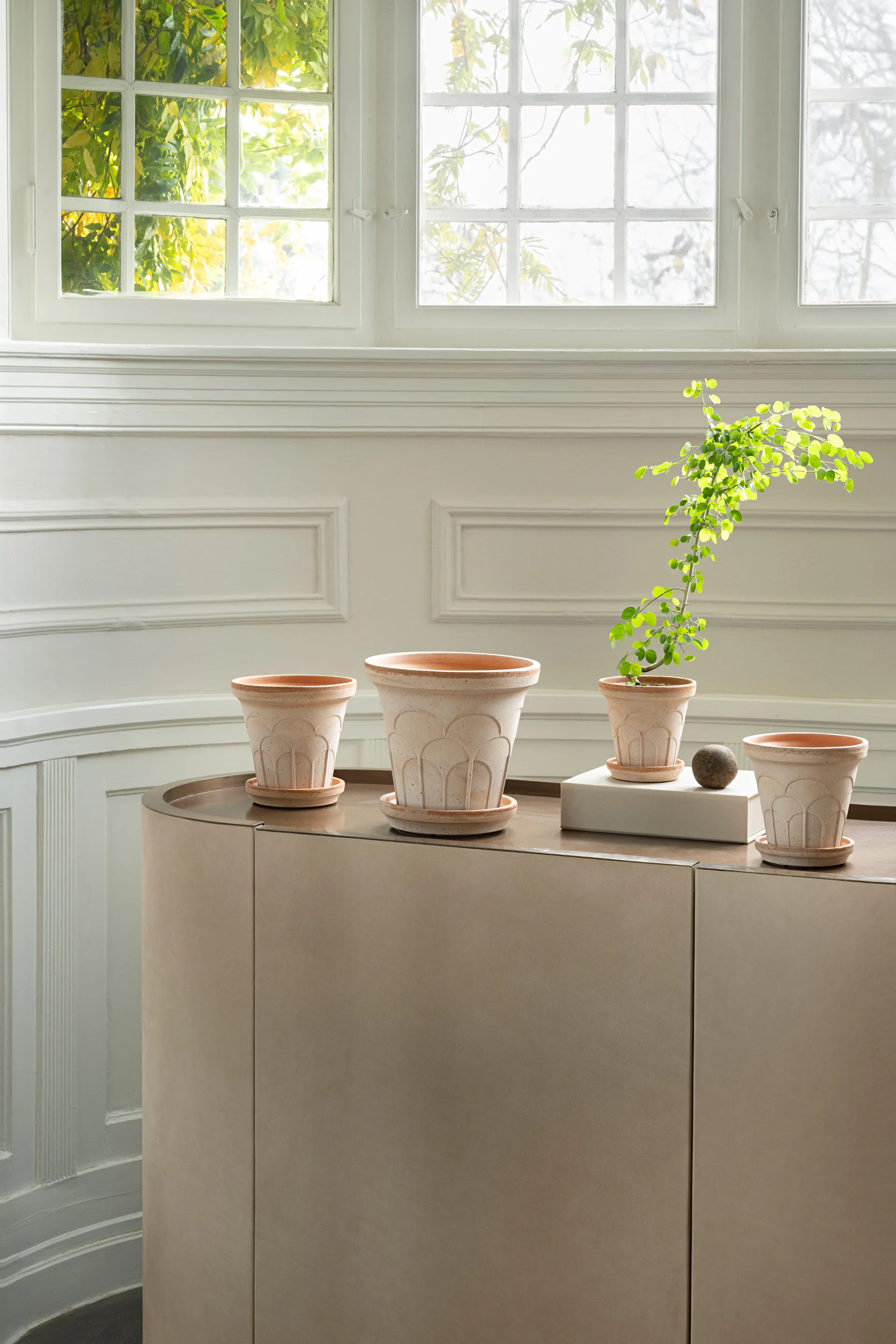 Fleur pot with saucer, 2 pieces, Pink, Ø21 cm Bergs Potter
