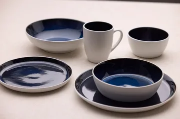 Bitz pasta bowl gastro Ø20 cm - White-dark blue - Bitz