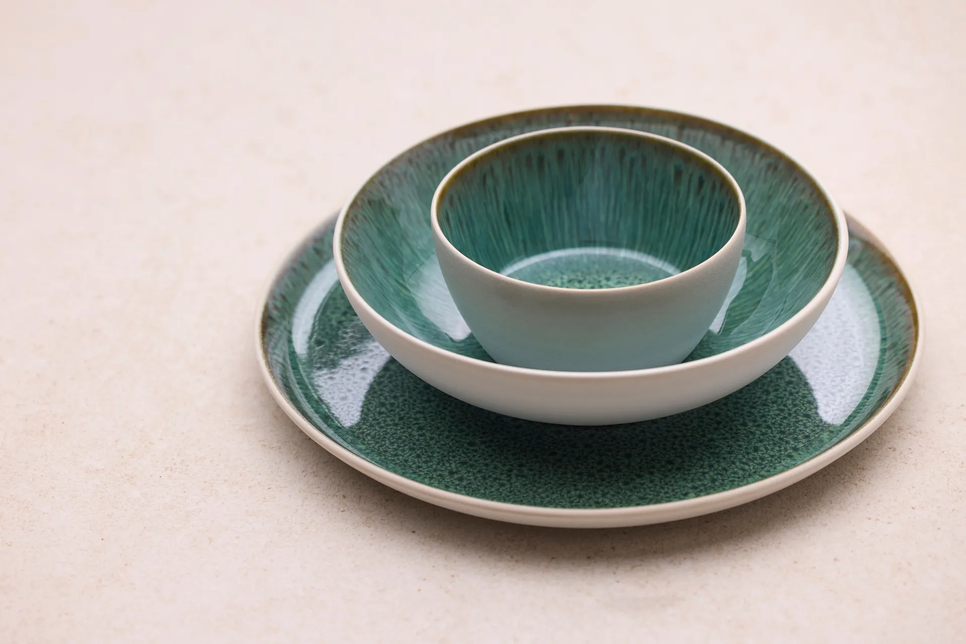 Bitz pasta bowl gastro Ø20 cm, White-green Bitz