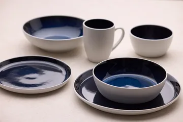 Bitz plate gastro Ø 21 cm - White–dark blue - Bitz