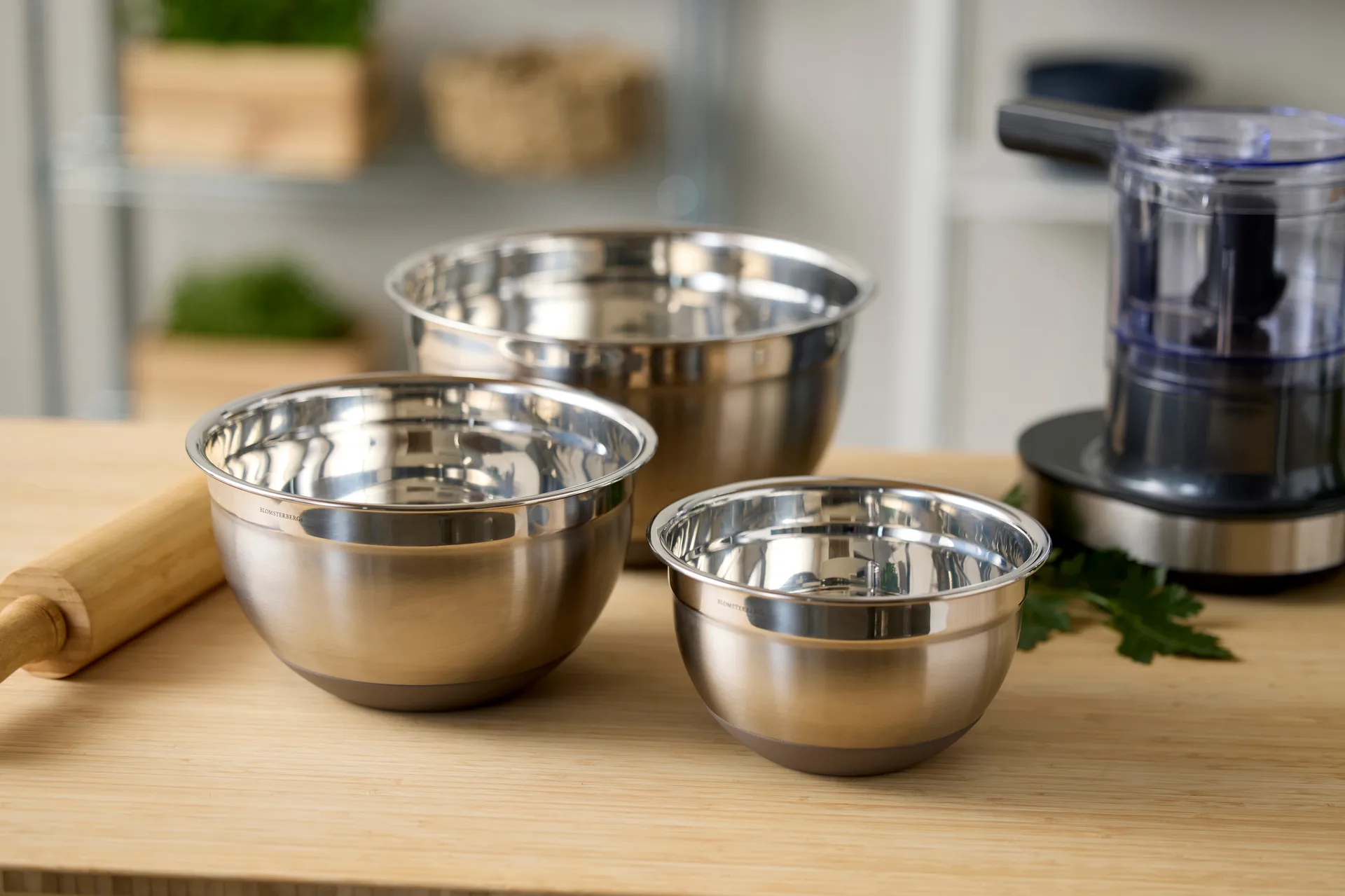 Mixing bowl with silicone base latte., 3 liters Blomsterbergs