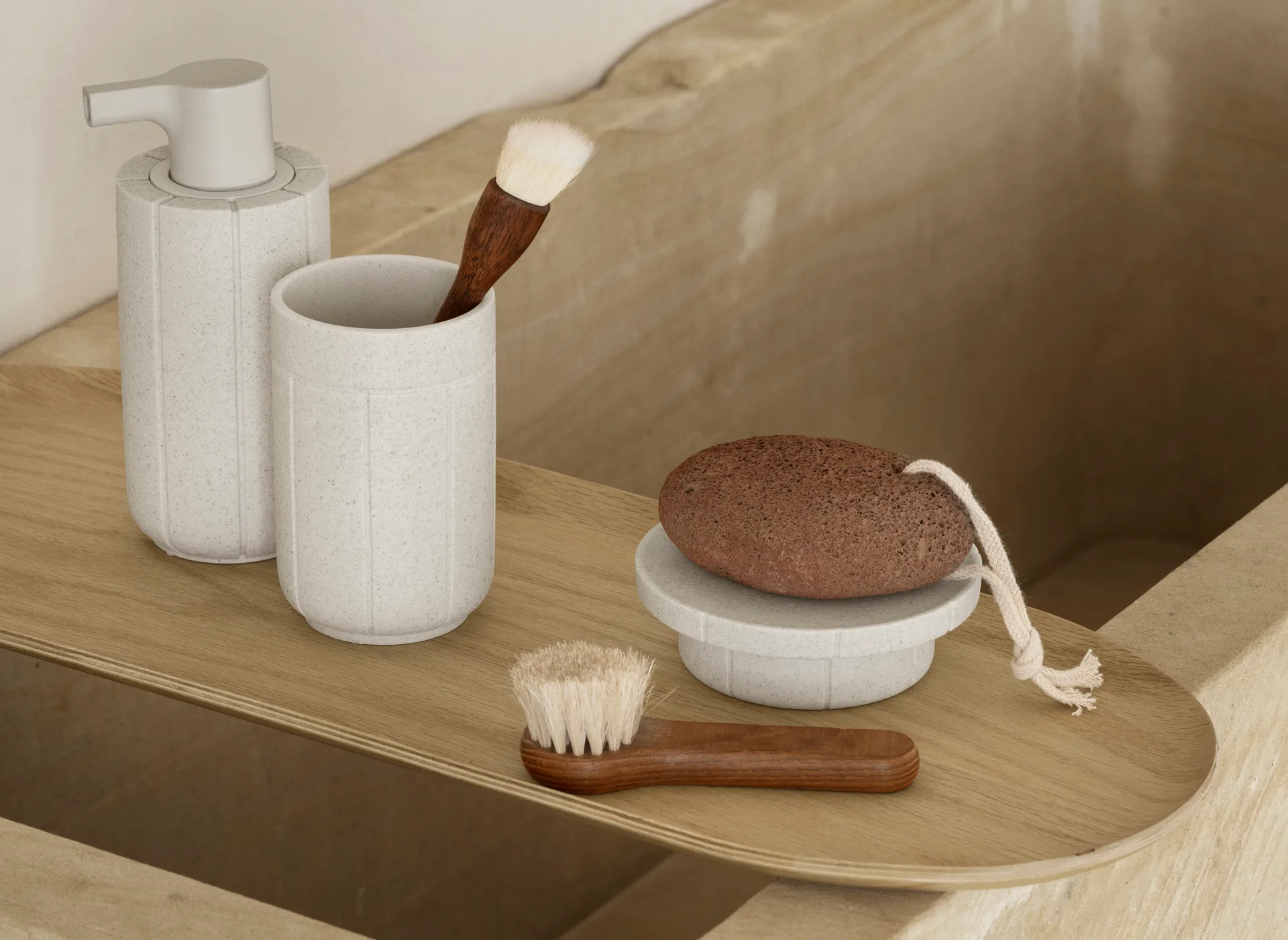 Kua toothbrush mug, Moonbeam, Ø7x11 cm blomus