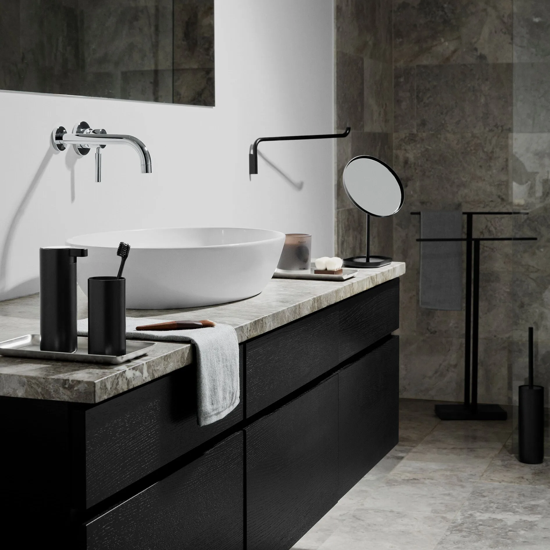 Modo toothbrush mug, Black blomus