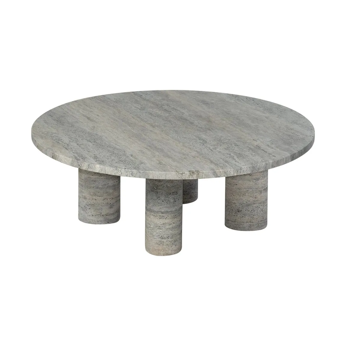 Volos coffee table L Ø75 cm, Silver Travertine blomus