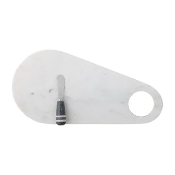 Abrielle cheese knife with cutting board 20x42 cm - White marble-stainless steel - Bloomingville