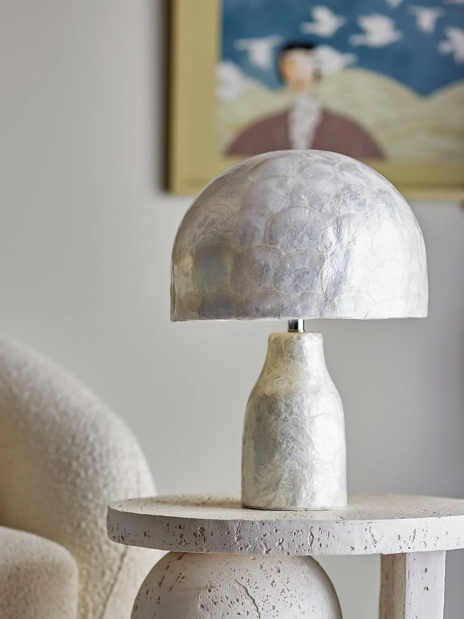 Adria table lamp, Nature, Mother of pearl Bloomingville