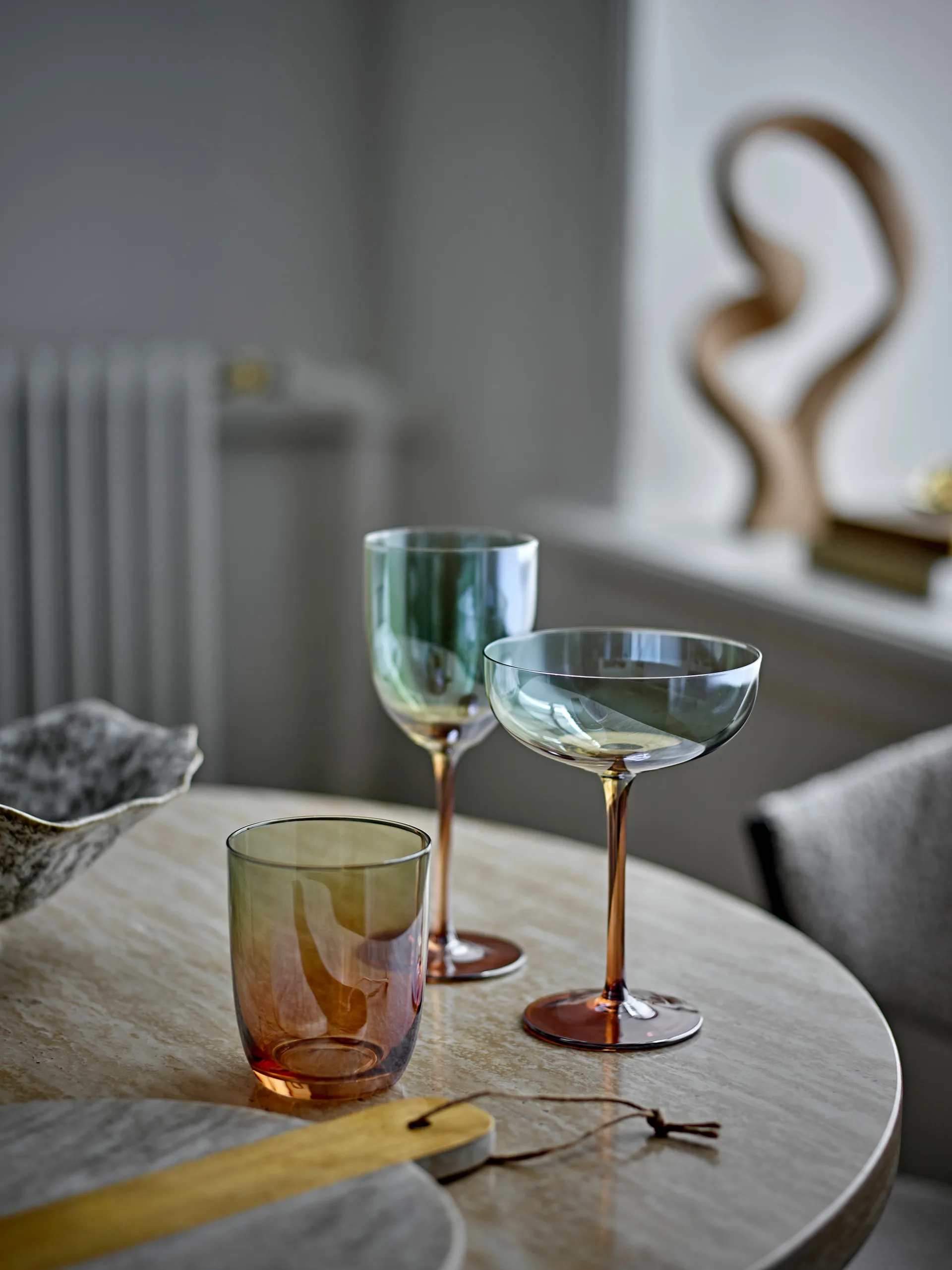 Aston drinking glass 4-pack, Bronze Bloomingville
