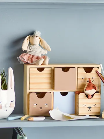 Calle bookshelf small 6 drawers 27x18 cm - Natural - Bloomingville