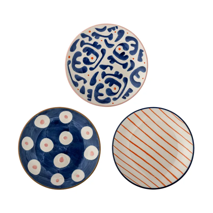 Eviaya plate - Multi, 3 pieces - Bloomingville