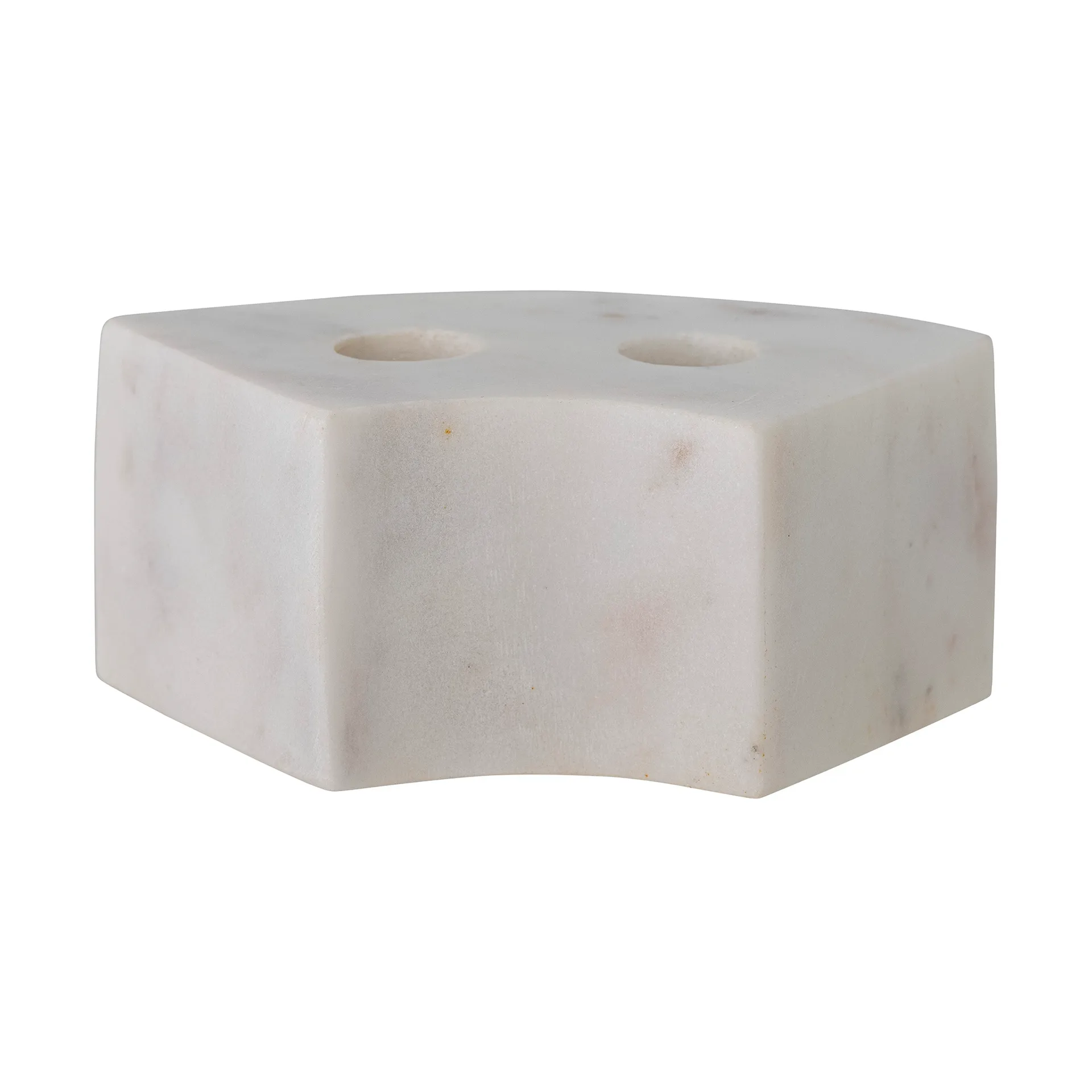 Florida candleholder 14,5x6x7,5 cm, White marble Bloomingville
