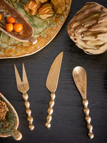 Haolin cheese knives, 3-piece - Brass - Bloomingville
