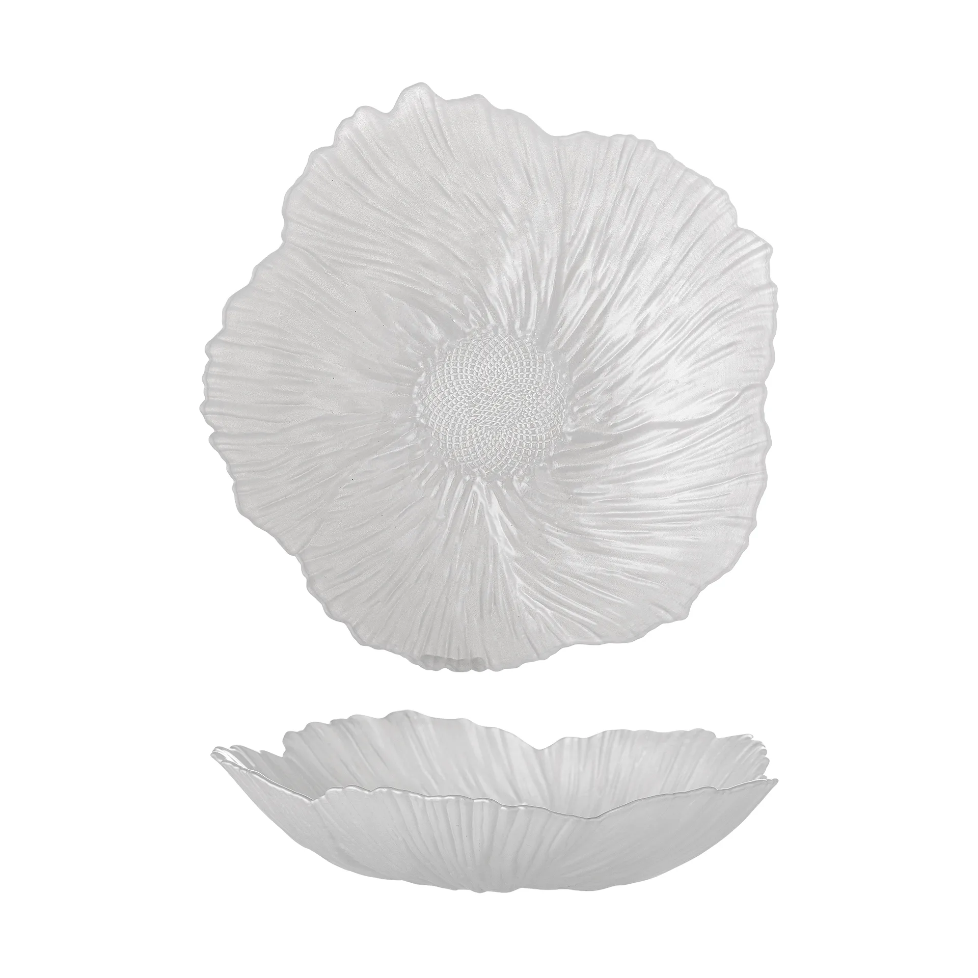 Iani bowl glass Ø26 cm, White Bloomingville