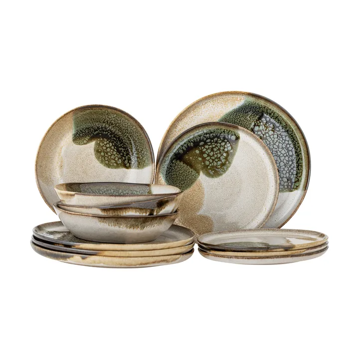Jules dinner set 12-piece - Green - Bloomingville