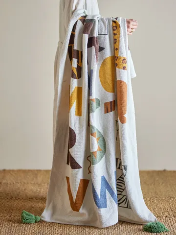 Memmo cotton throw 160x130 cm - Natural - Bloomingville