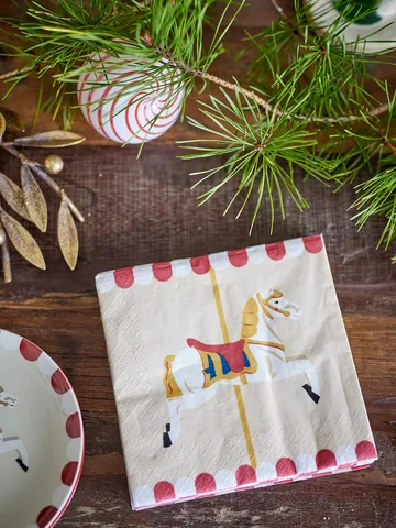 Merry-go-round napkin 33x33 cm 20-pack - Nature - Bloomingville