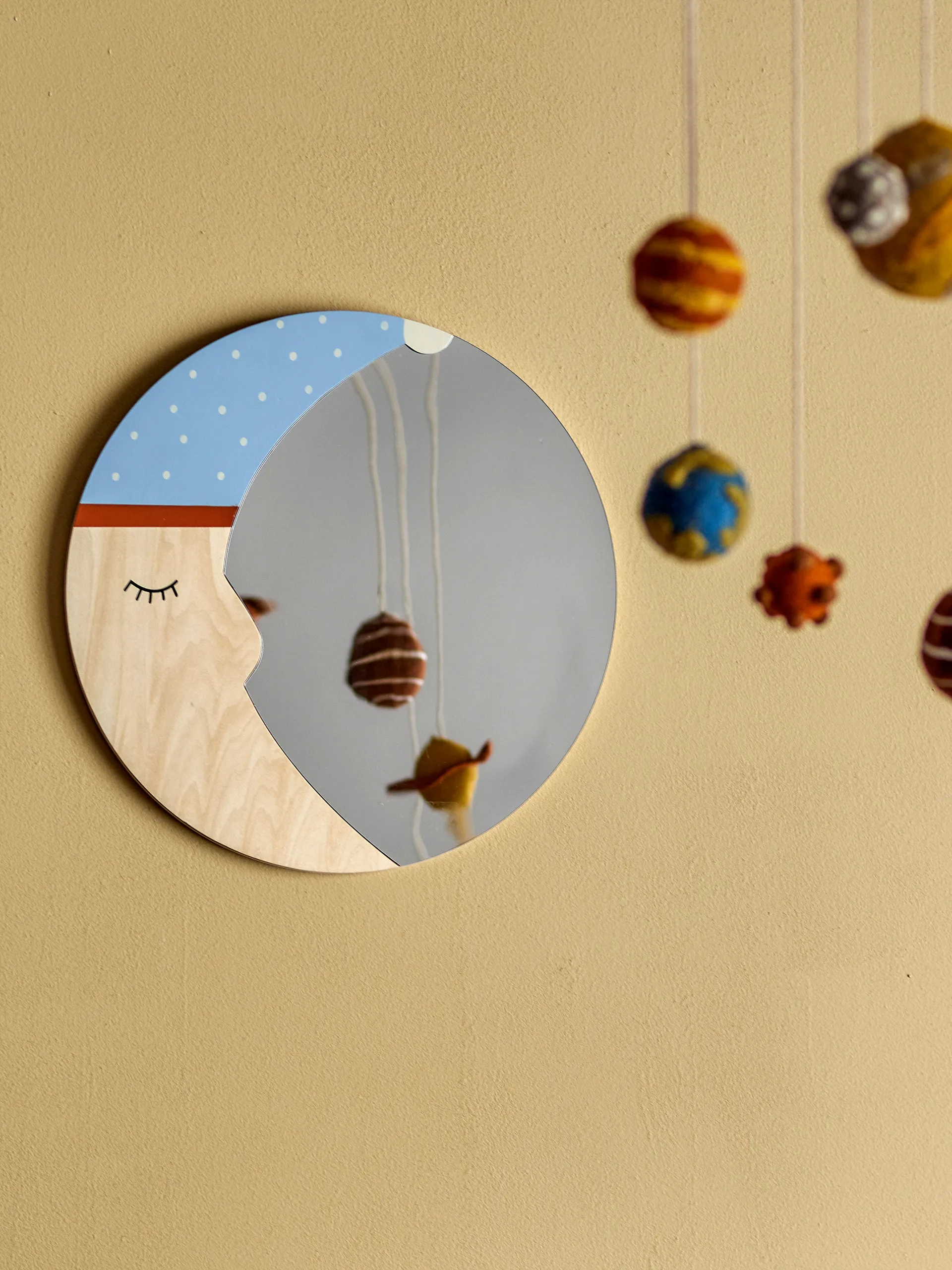Moony mirror Ø40 cm, Nature moon Bloomingville