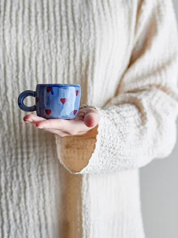 Nini cup 11.5 cl - Blue-hearts - Bloomingville