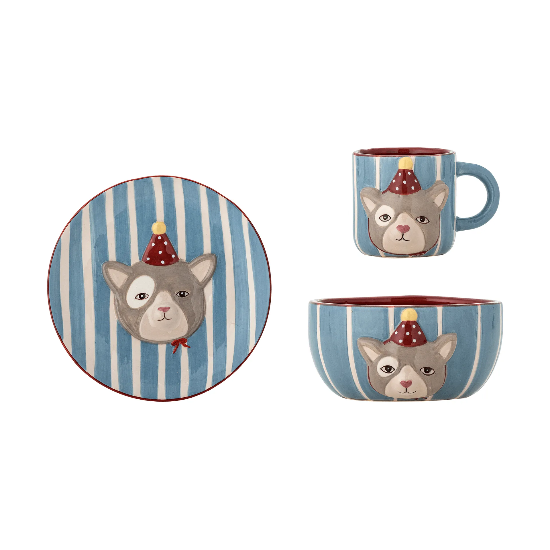 Party dinner set, Cat, 3 pieces Bloomingville