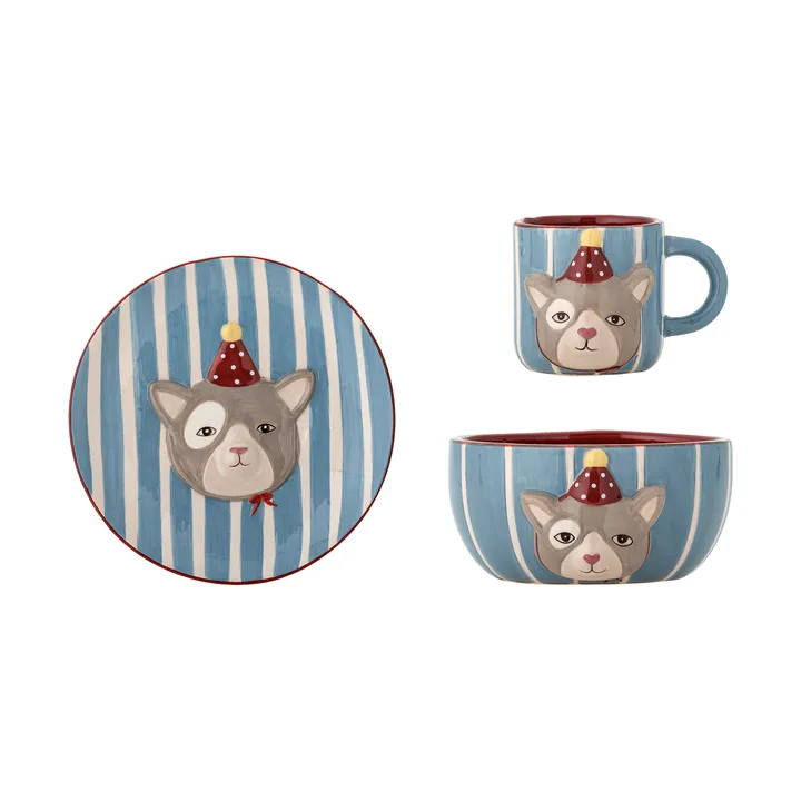 Party dinner set - Cat, 3 pieces - Bloomingville