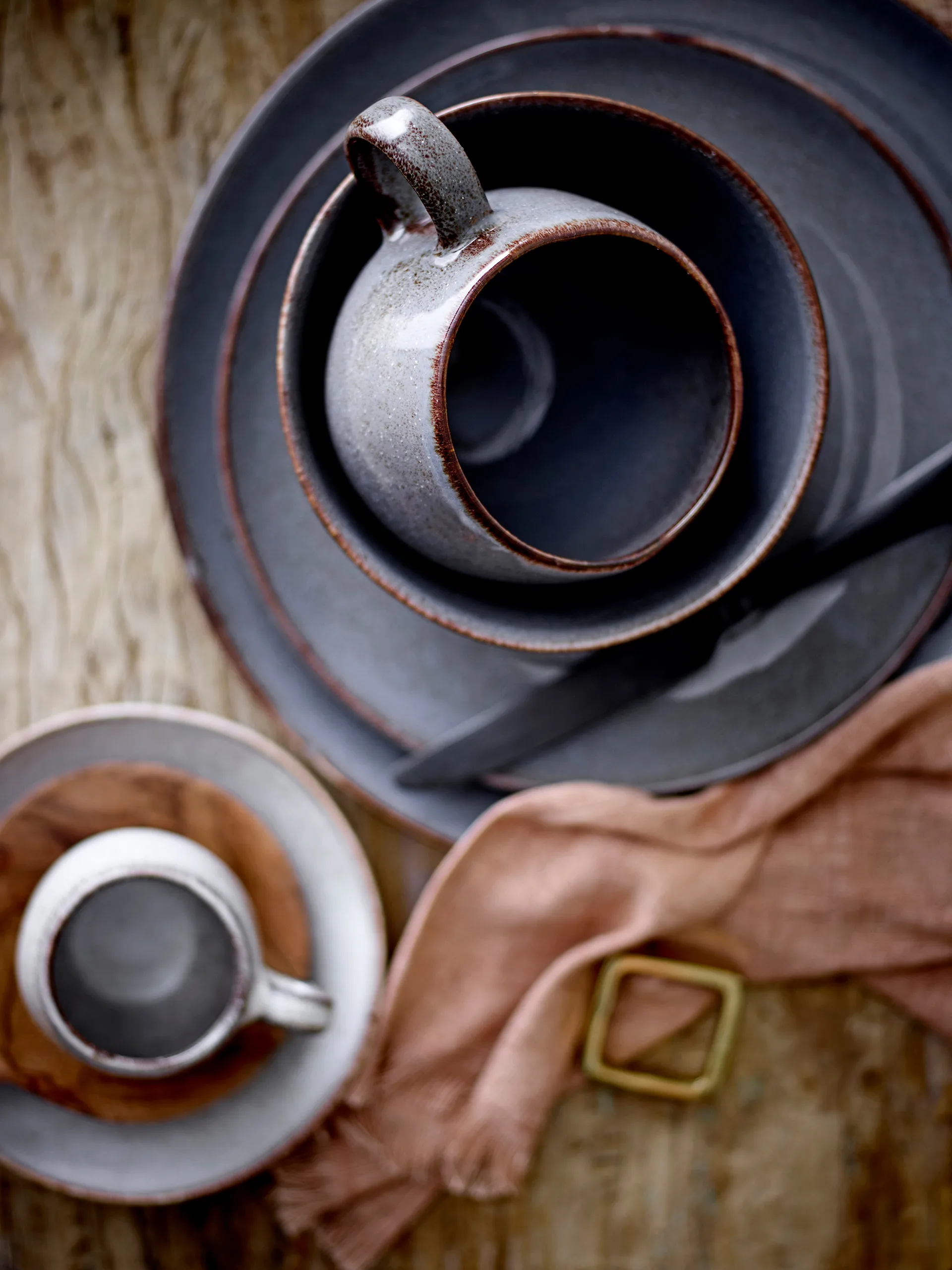 Sandrine breakfast set 12 pieces, Grey Bloomingville