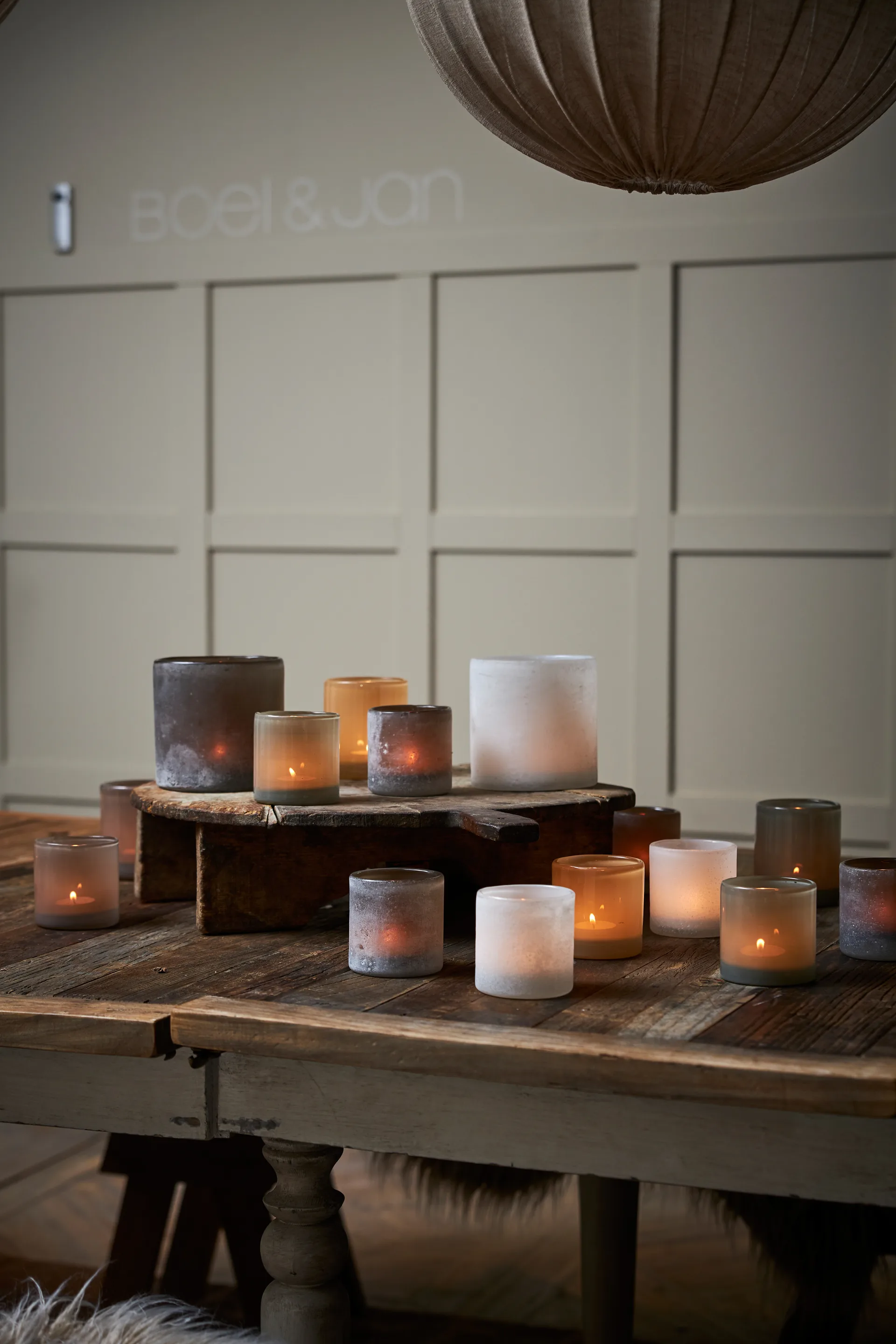 Bungenäs candle lantern Ø8 cm, White Boel & Jan