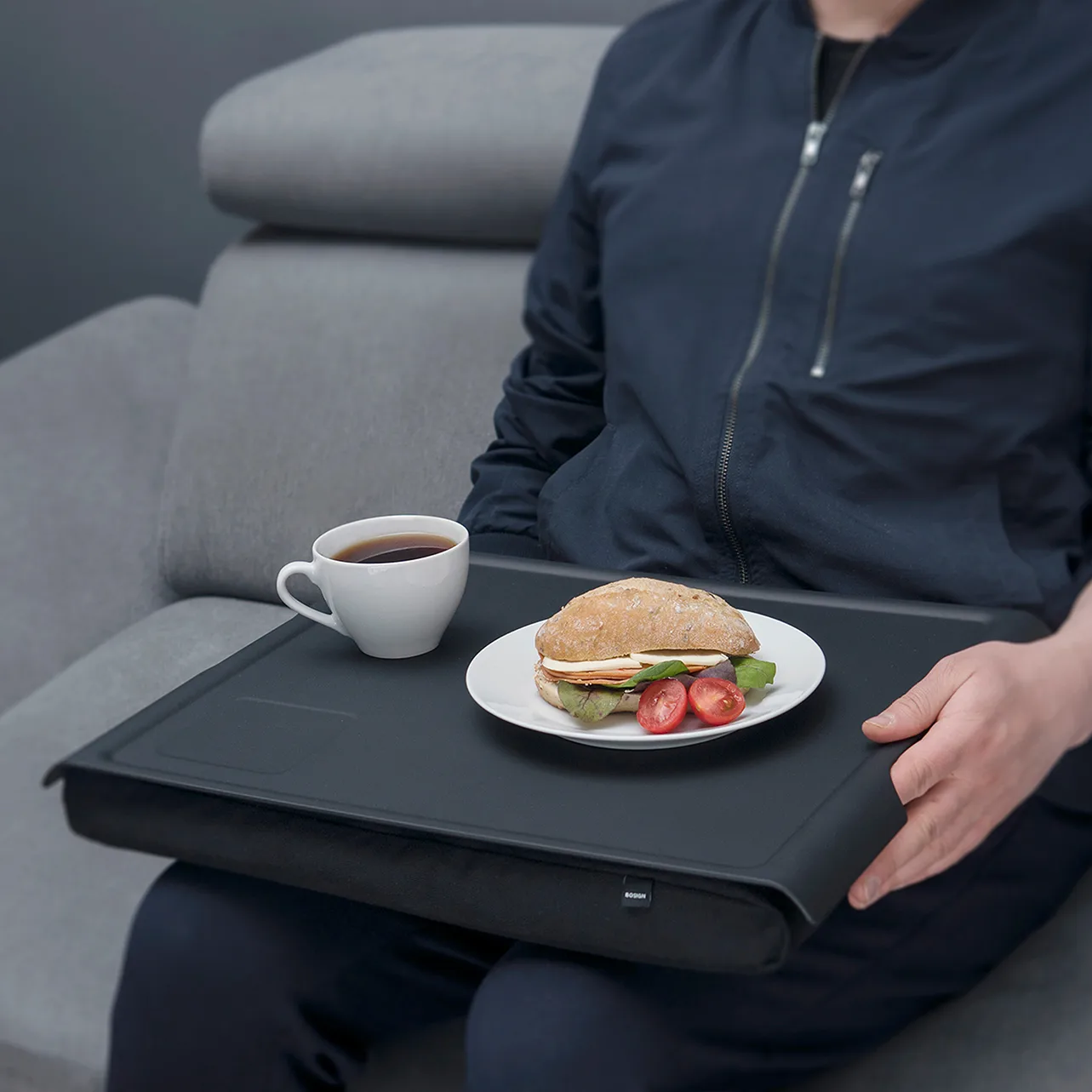 Bosign lap tray, black-rubber Bosign