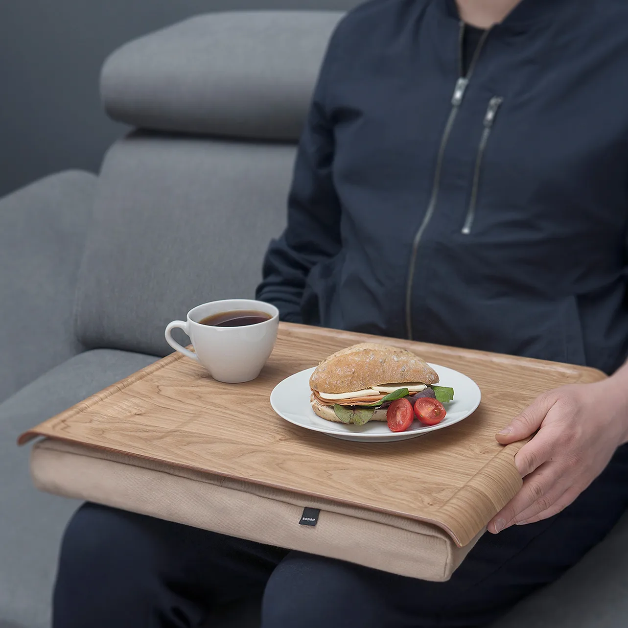 Bosign lap tray, sand-willow wood Bosign