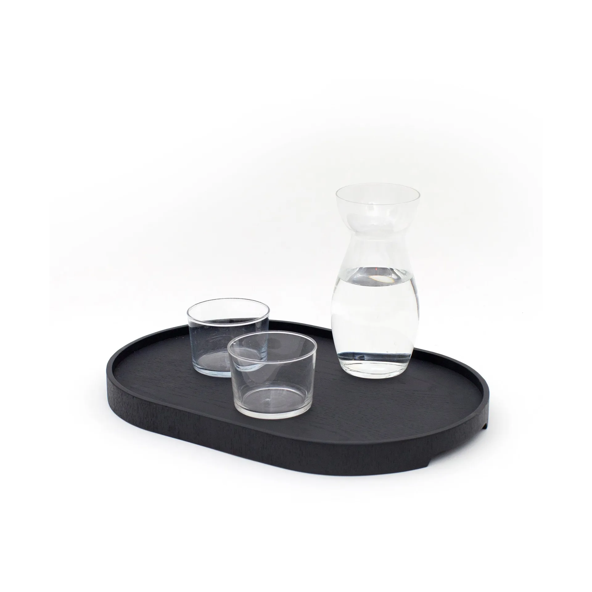 CurveLine™ Serving Tray anti-slip 39x26 cm, Black willow wood Bosign