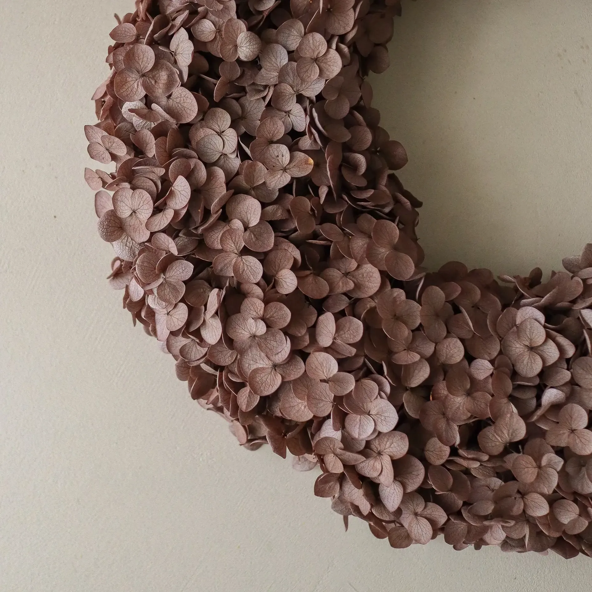 Hortensia Wreath flower wreath, Brown, 40 cm Botané