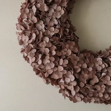 Hortensia Wreath flower wreath - Brown, 40 cm - Botané