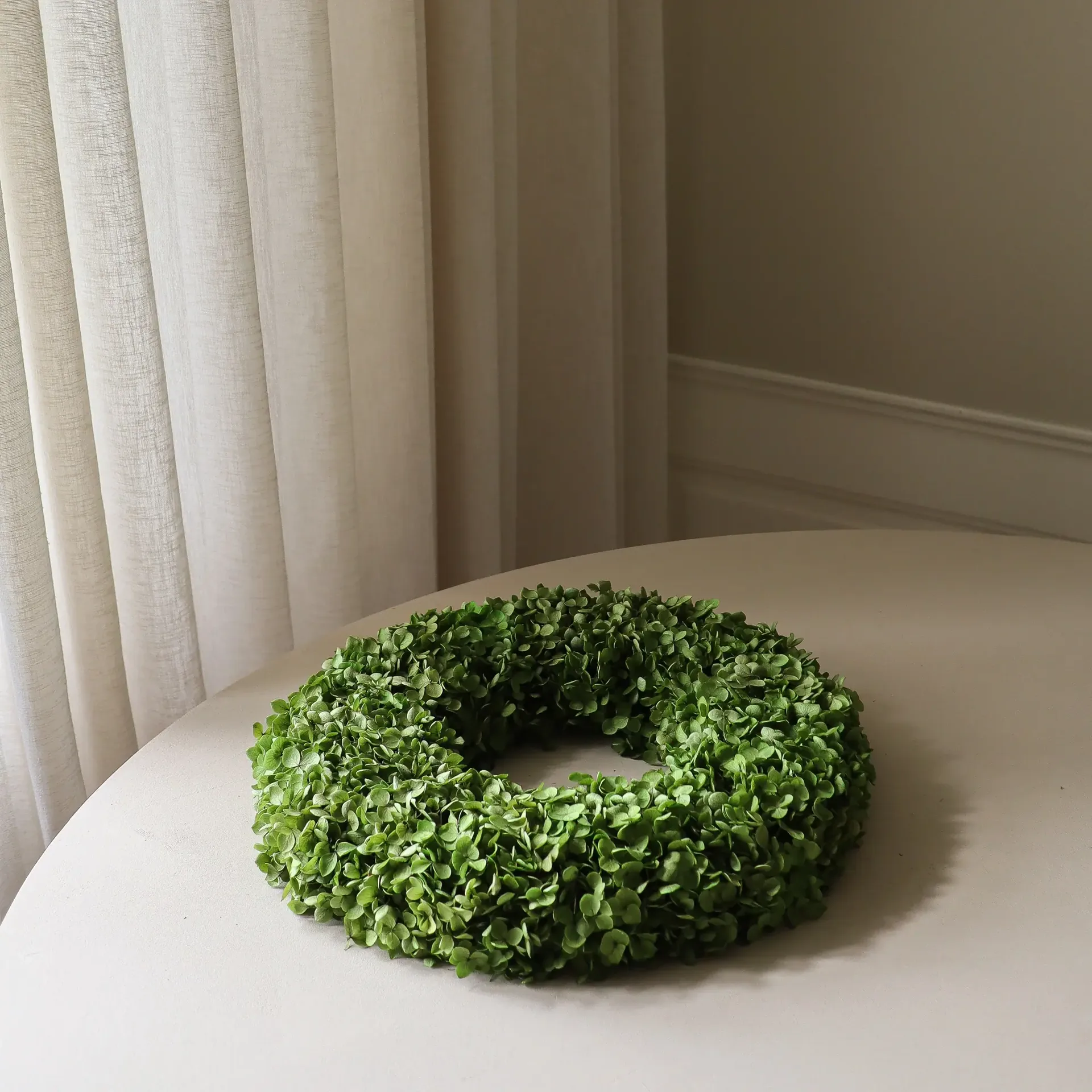 Hortensia Wreath flower wreath, Green, Ø40 cm Botané