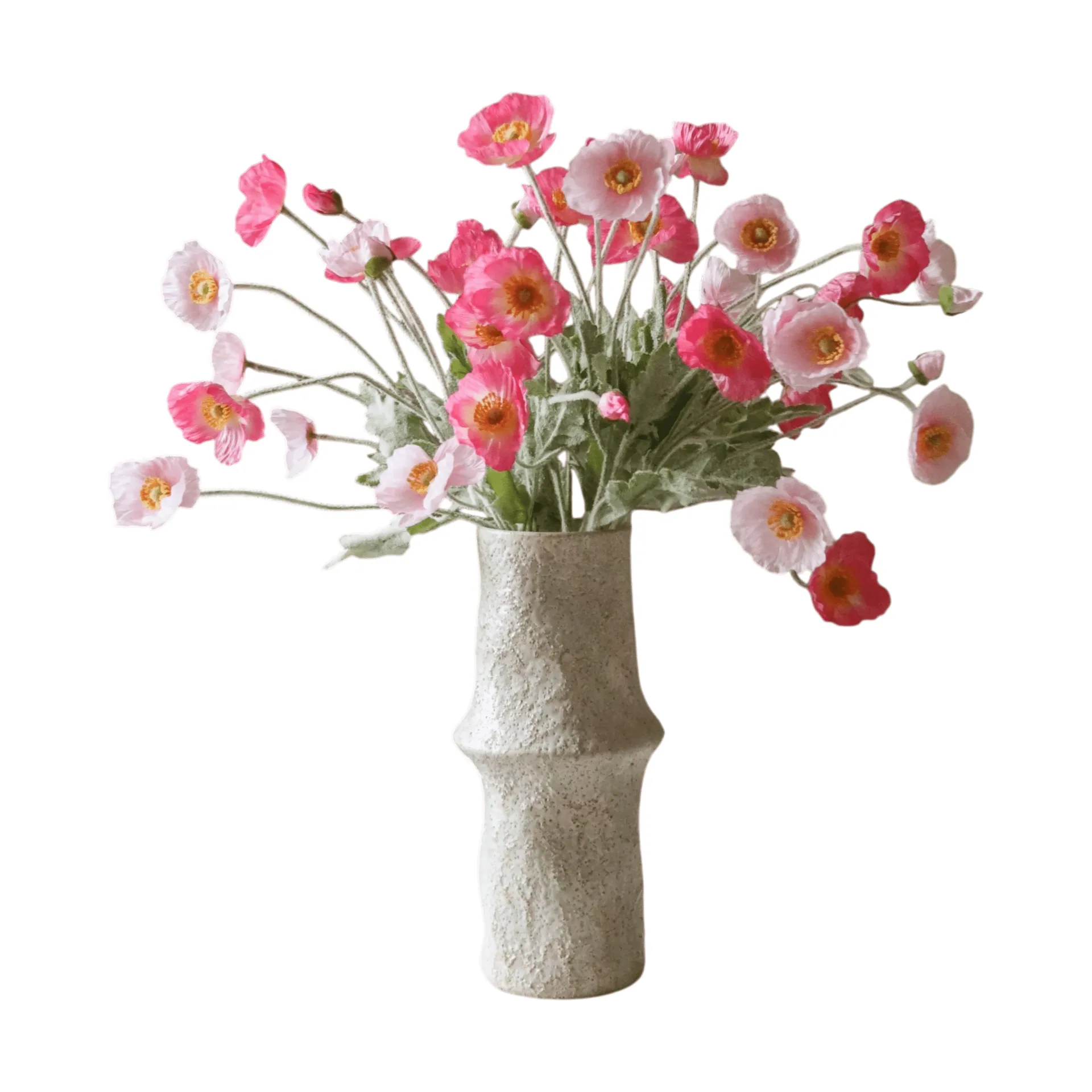 Poppy artificial bouquet, Pink Pursuit, light pink-pink, 10 pcs Botané