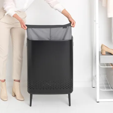 Bo laundry basket high 2x45 L - matte black - Brabantia