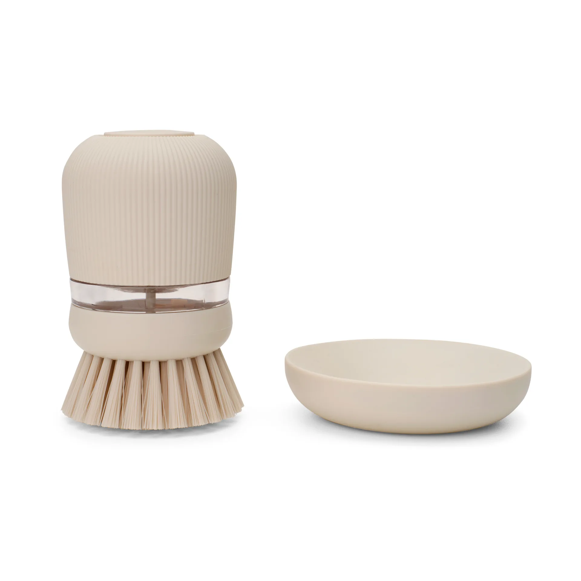 Brabantia dish soap holder with dish brush, Soft beige Brabantia
