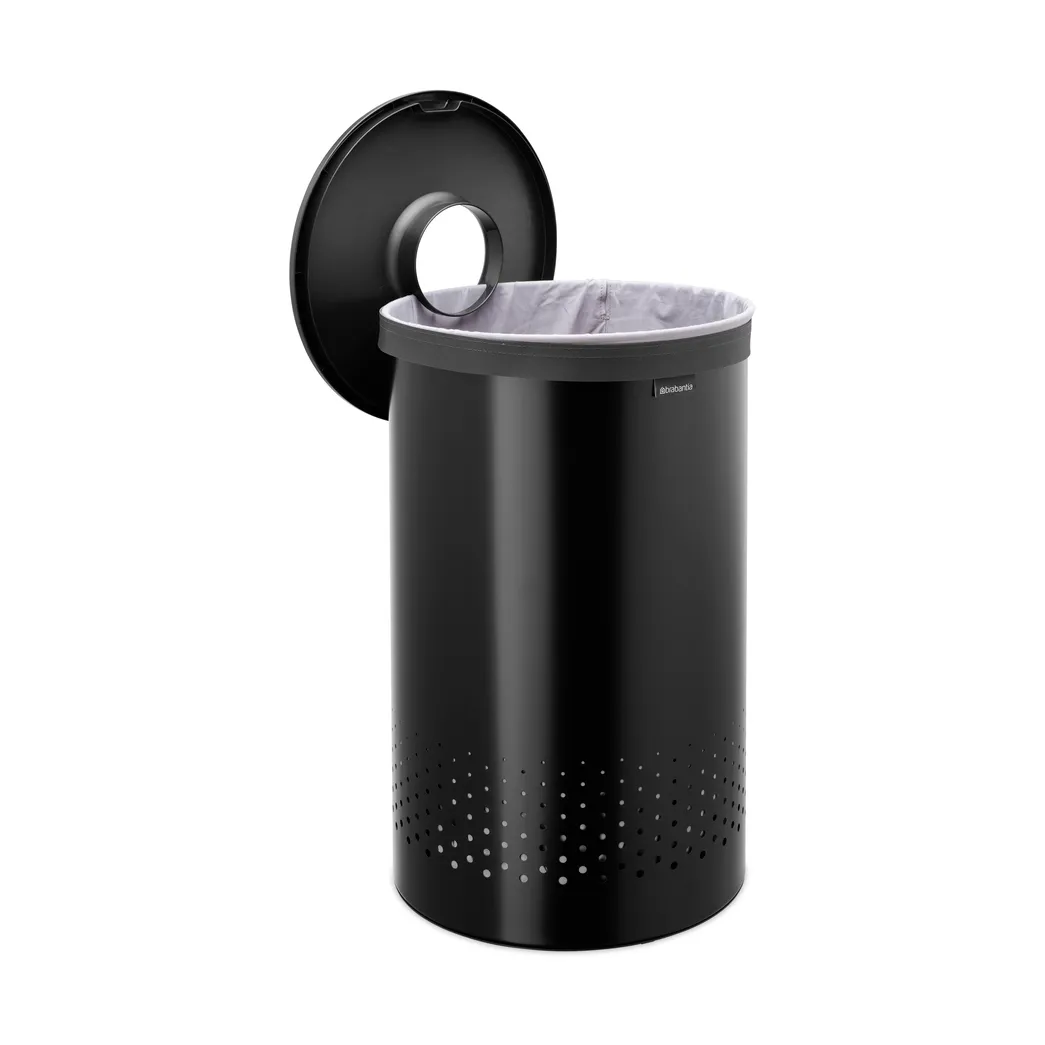 Brabantia laundry basket plastic lid 60 L, Matte black Brabantia