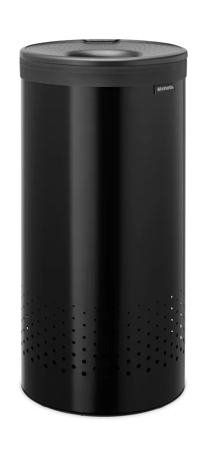 Brabantia laundry basket with plastic lid 35 L - Matte black - Brabantia