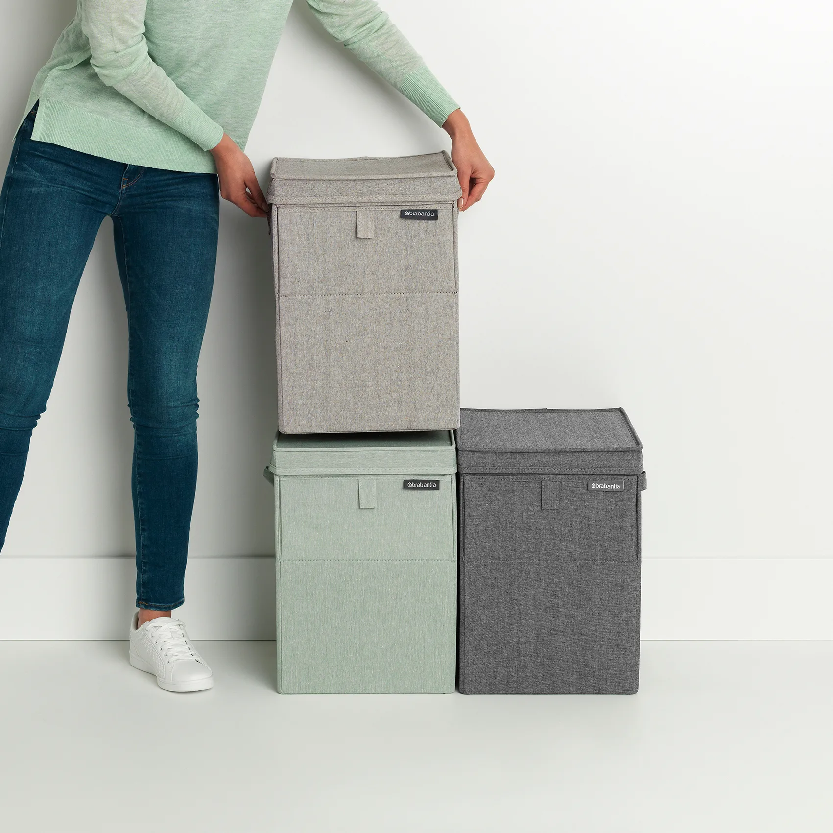 Brabantia stackable laundry basket 35 l., light grey Brabantia