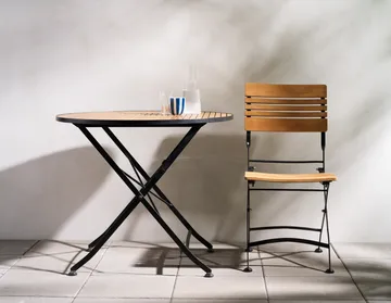 Brewer dining table - Black-teak, Ø85 cm - Brafab