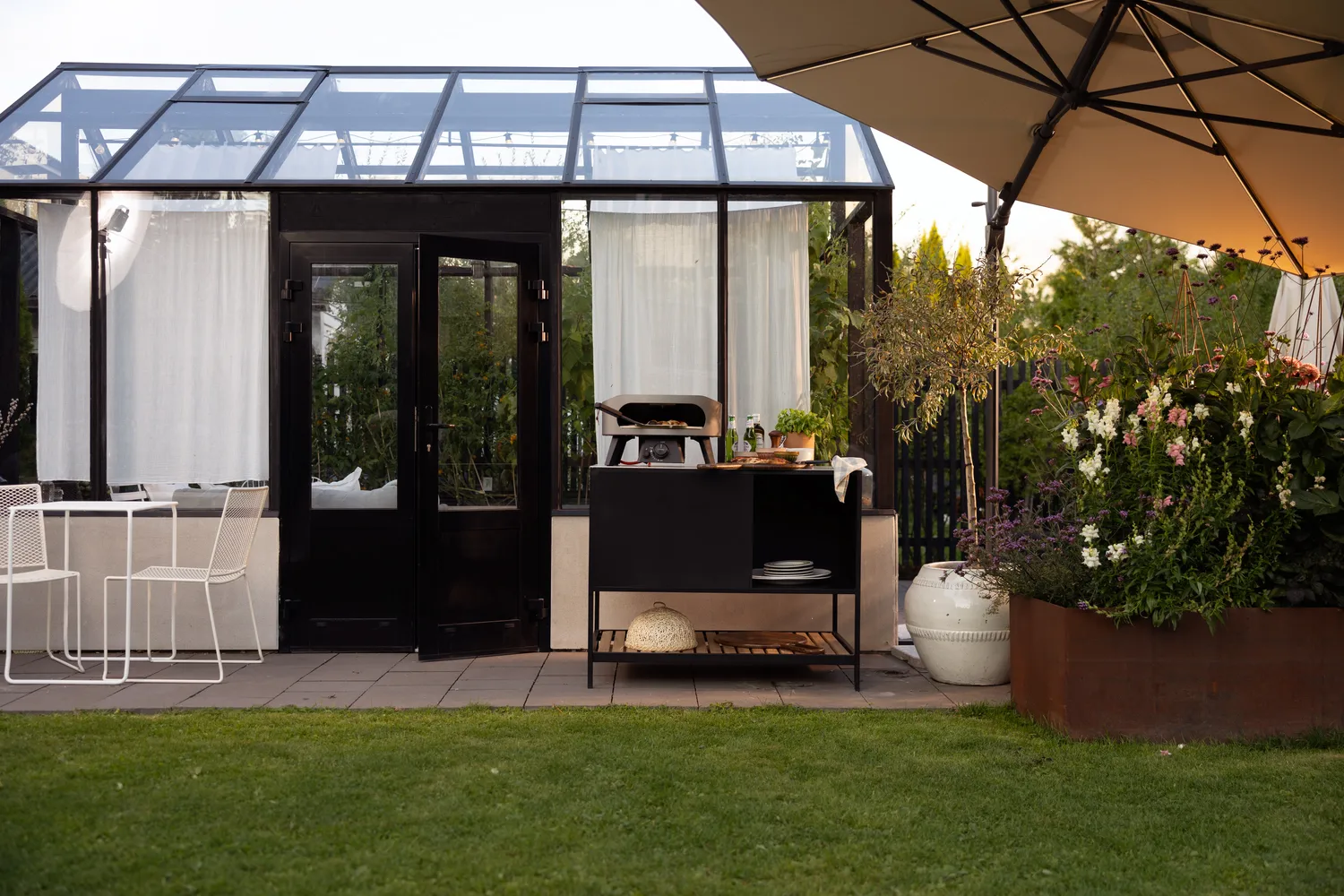 Cilento parasol, Light grey-khaki Brafab