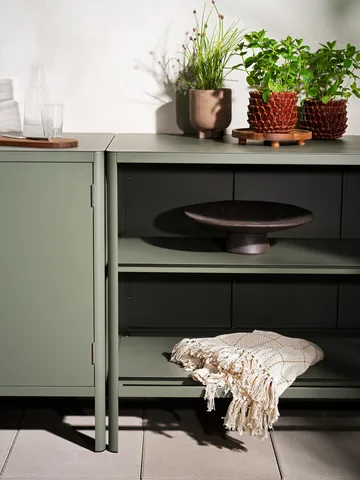 Kelia outdoor kitchen bench with shelves - Nordic green, 121x91x64 cm - Brafab