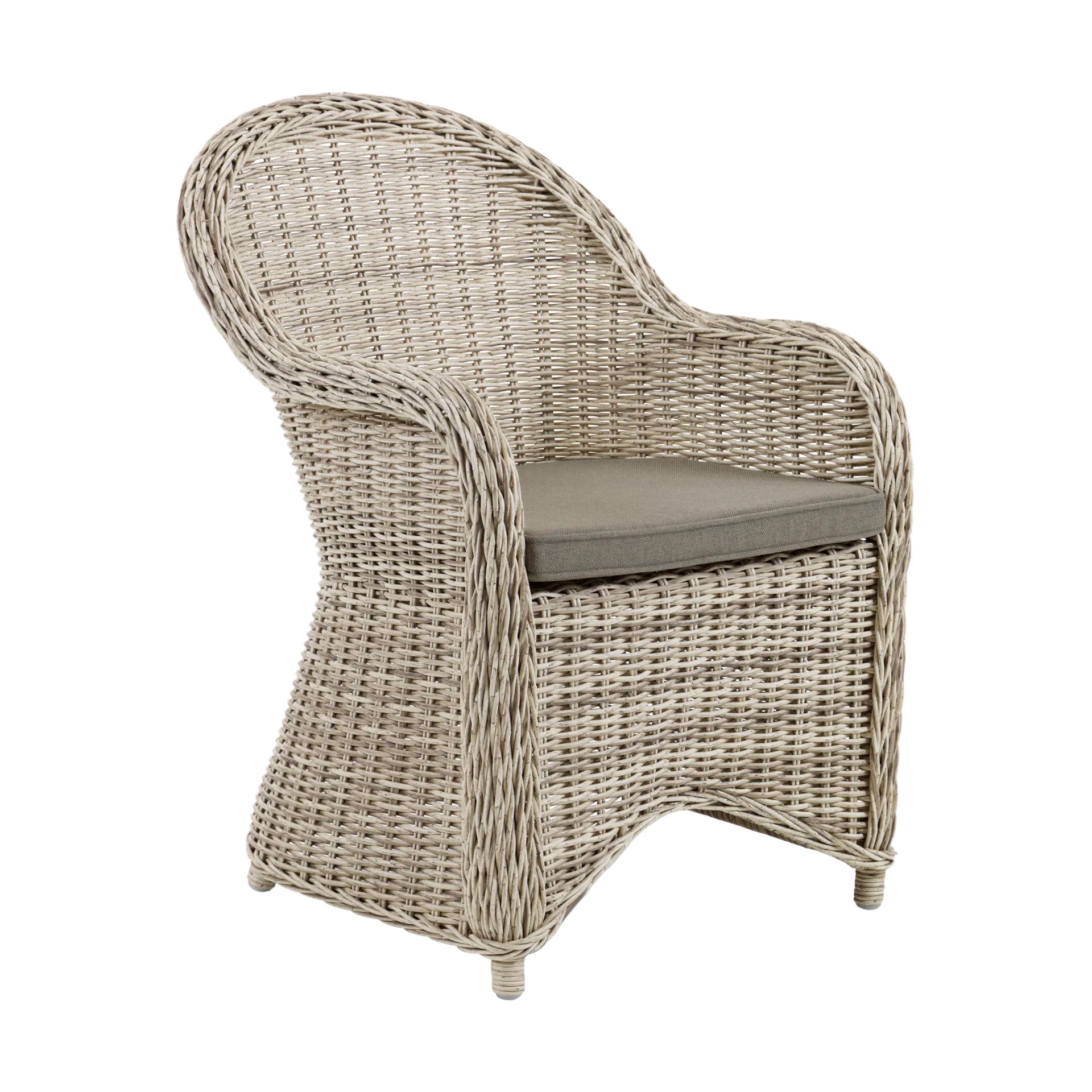 Paulina armchair with seat cushion, Beige-beige Brafab