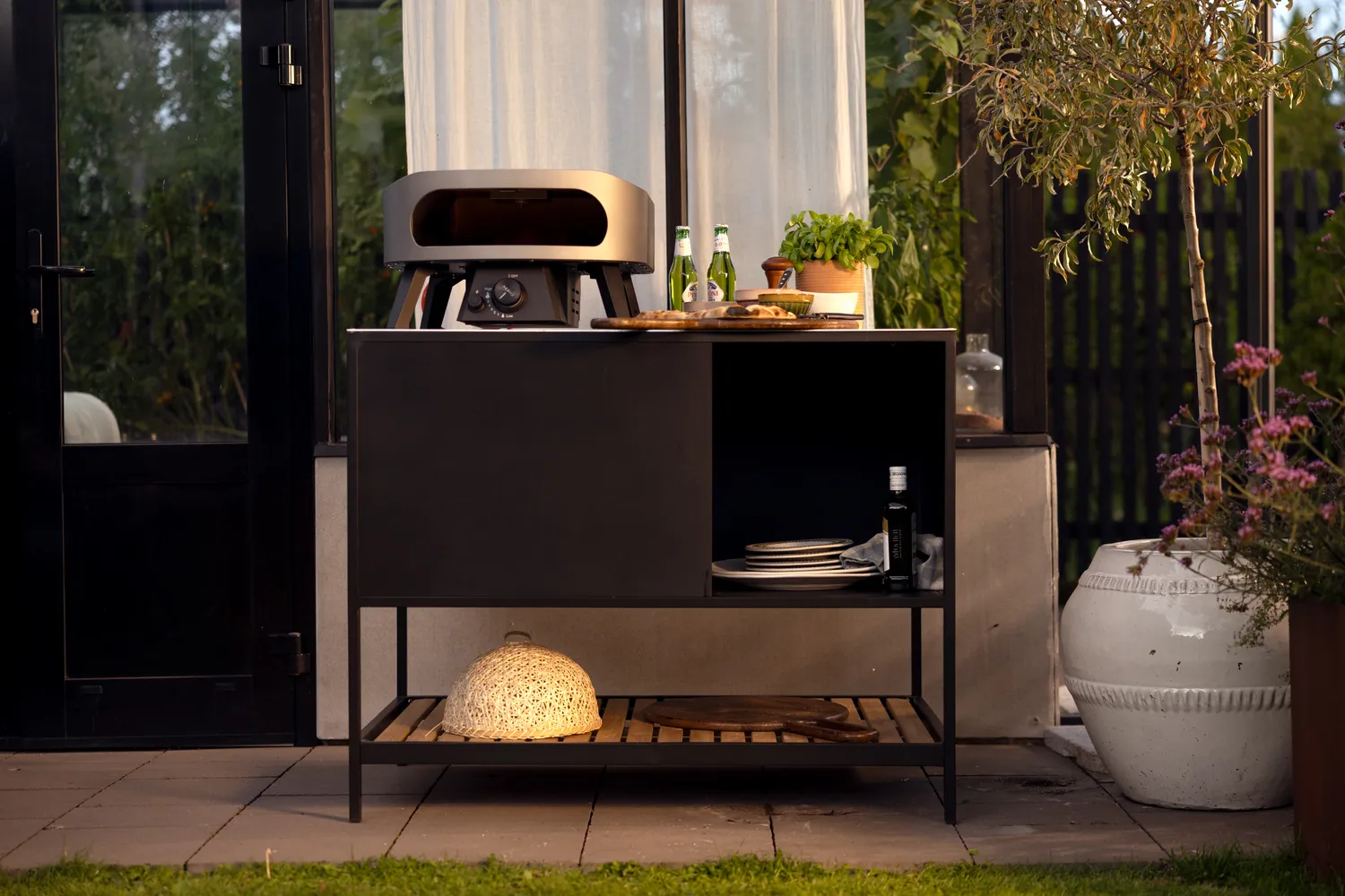 Prep outdoor kitchen base cabinet 110x90x70 cm, Black Brafab