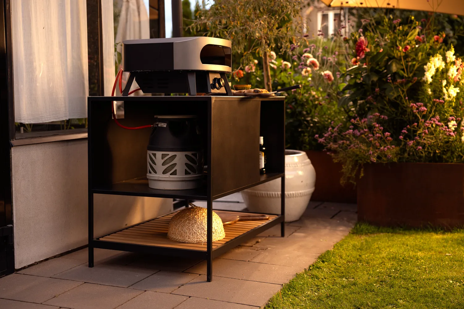 Prep outdoor kitchen base cabinet 110x90x70 cm, Black Brafab